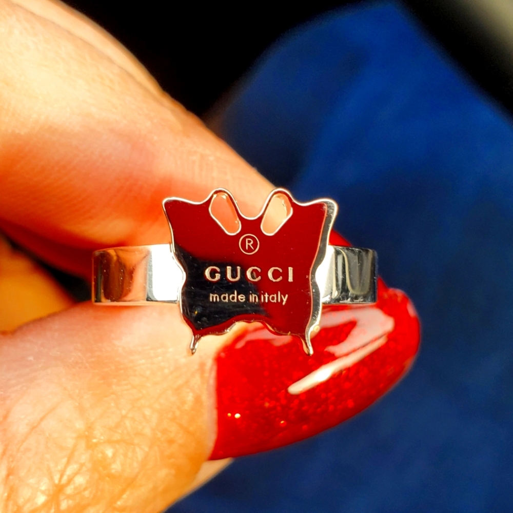**Sold on FB** Authentic Gucci Butterfly Sterling Silver ring Size 7